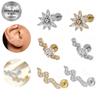 Euro Cross 316L Medical-Grade Stainless Steel Piercing Jewelry - Internal Thread Ear & Lip Stud