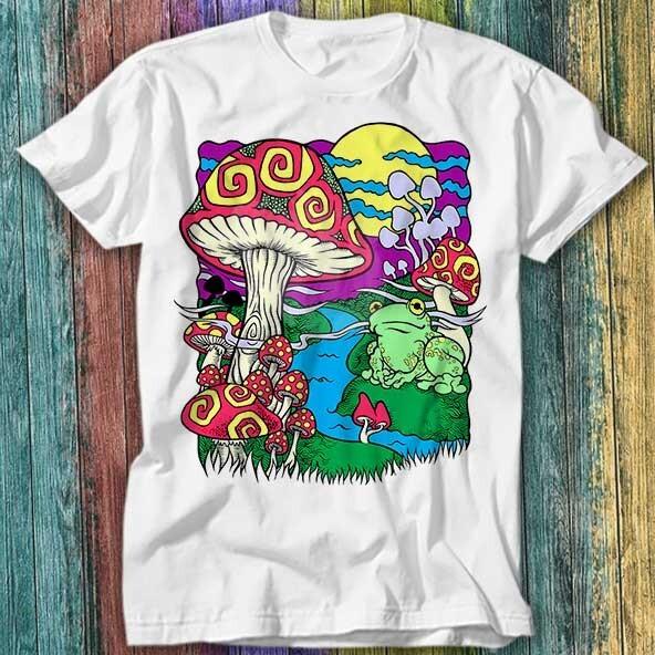 Magic Mushroom Frog Star River Dream Psychedelic Research T Shirt Top Tee 260