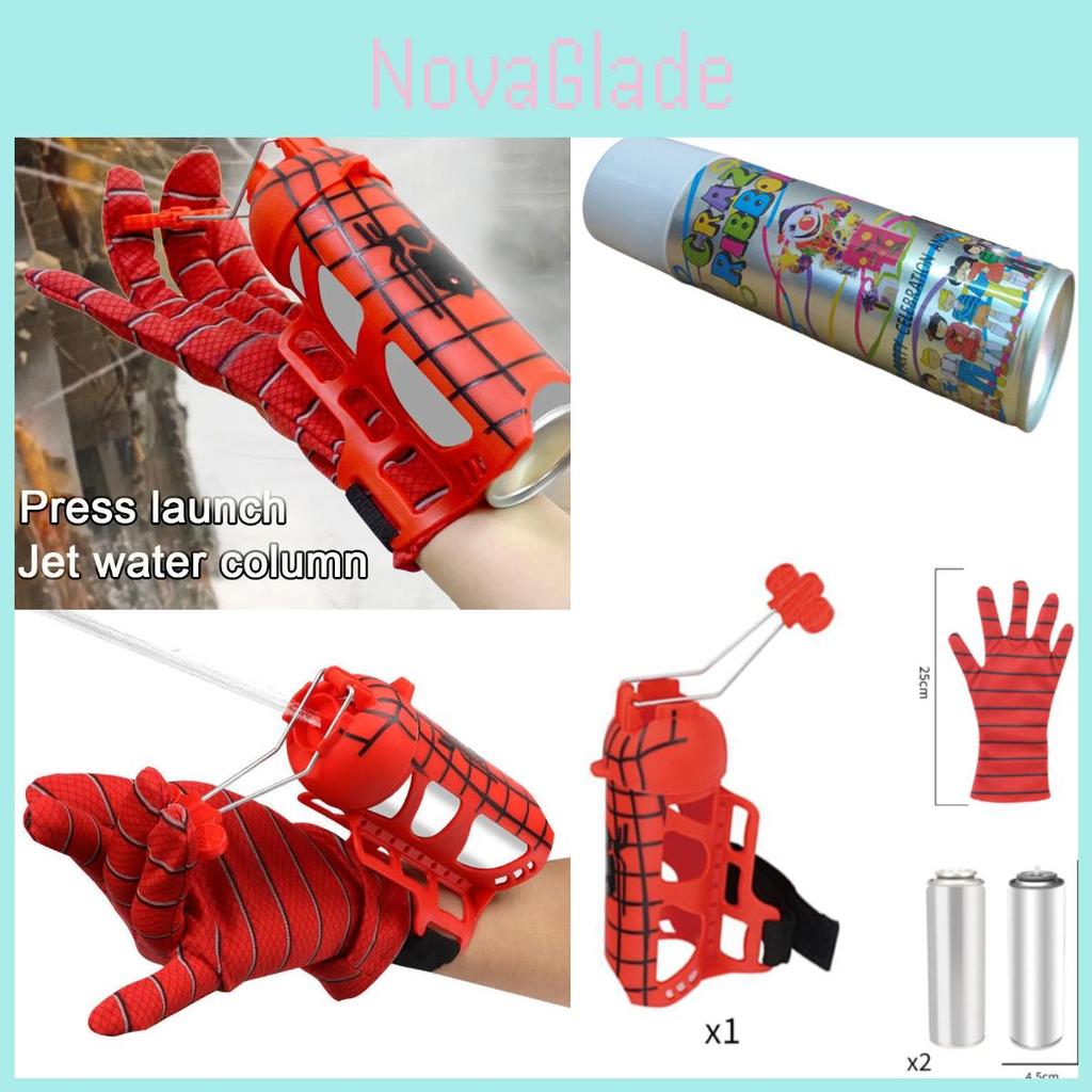 Spinnenseide Shooter Spielzeughandschuhe für Kinder Halloween Rollenspiel mit Seidensprühfunktion