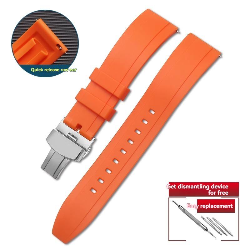 Quality FKM rubber watch strap 18mm 20mm 22mm 24mm quick release strap for Rolex Omega Cas