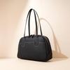 Leather Large Capacity Tote Bag Women's Fashionable Commuter Bowling Bag Hand-held One-shoulder Boston Bag
