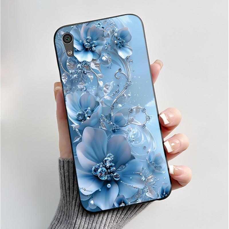 Hülle Für Sony Xperia XA1 Rückseite G3121 G3112 G3125 G3116 G3123 Luxus Mode Schmetterling Blume Schwarzes Silikon Weiche Handyhülle