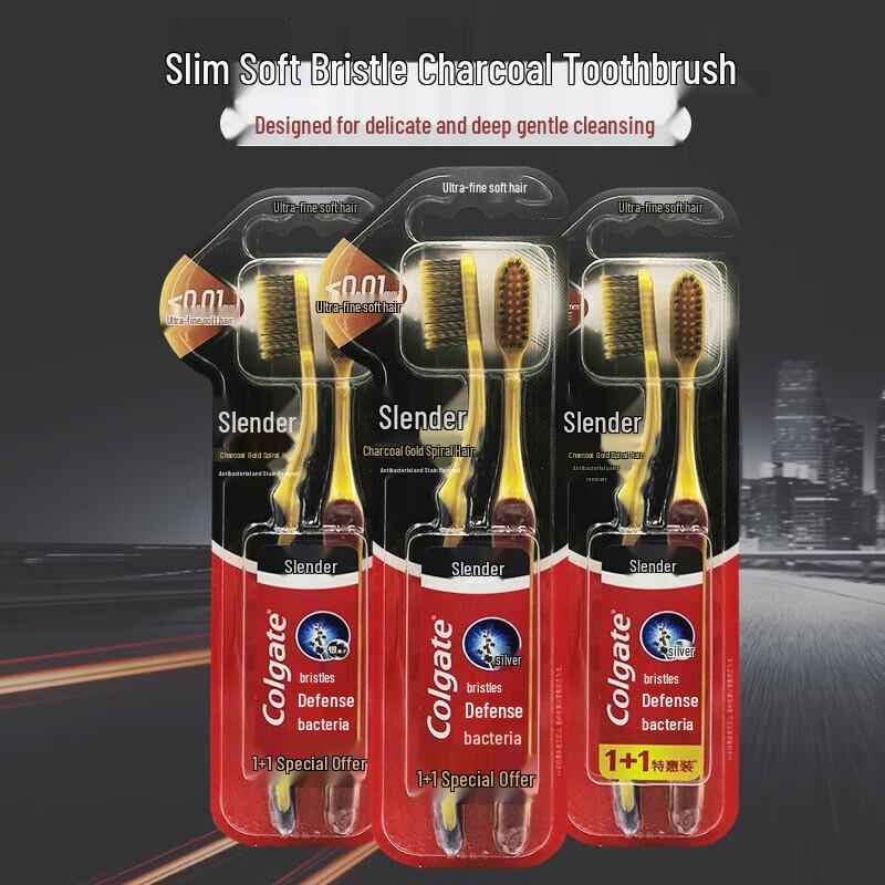 Colgate Slim Soft Charcoal Gold Toothbrush 8-Pack