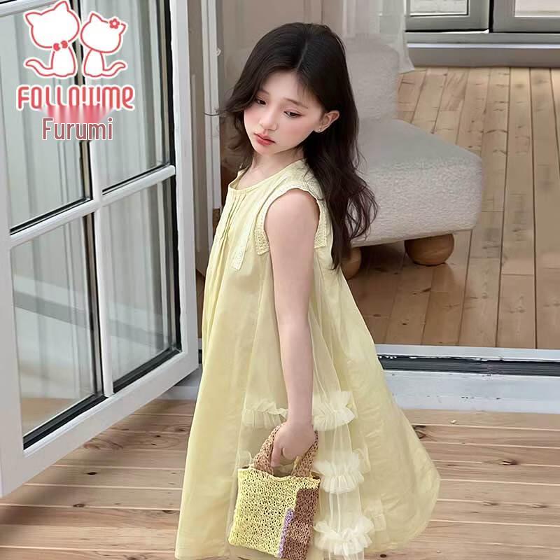 Fuluomi Girls' Sleeveless Mesh Princess Dress