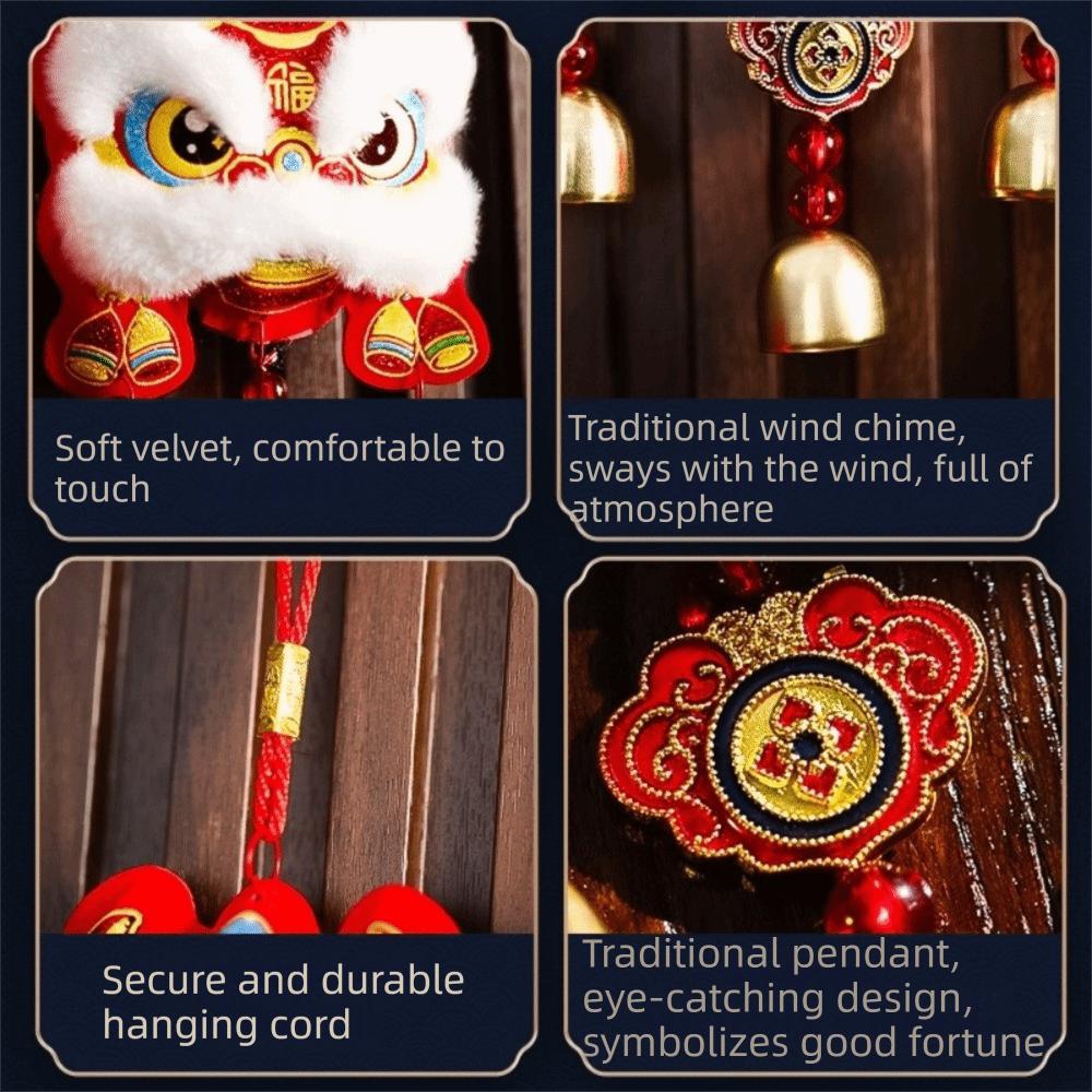 Traditional Spring Festival Ornaments Red Atmosphere Lucky Pendant Beads Lion Dance Pendant  Wall