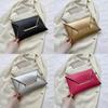 Trendige Schwarz-Gold PU Umschlag-Clutch-Tasche für Damen Stylisches Sommerparty-Accessoire