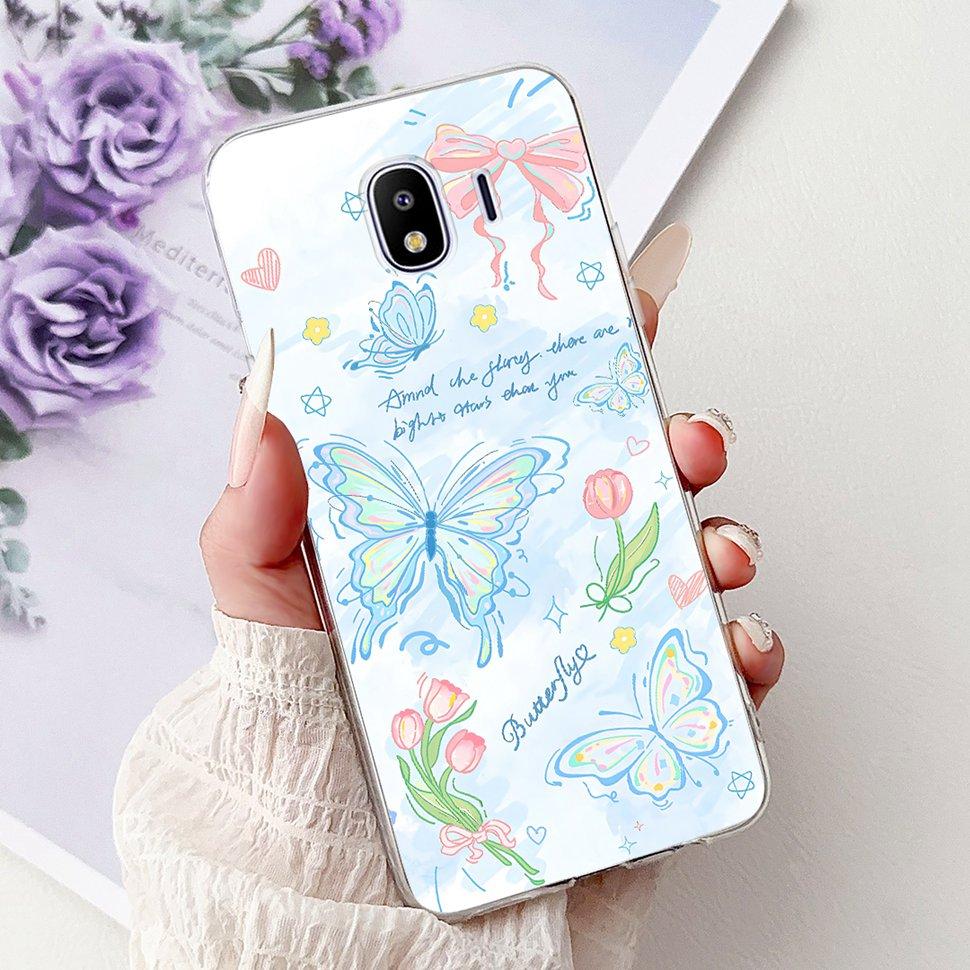 For Galaxy J4 2018 Case SM-J400F Fashion Painted Cover Soft Silicone Phone Case For Samsung Galaxy J4 2018 Fundas Capa Bags