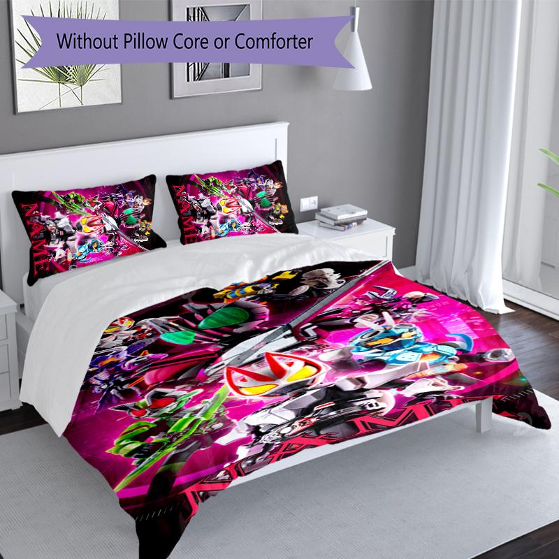 3pcs Custom Name Kamen Rider Decade Set,Includes 1 Duvet Cover and 2 Pillowcases,All-season Bedroom Decor