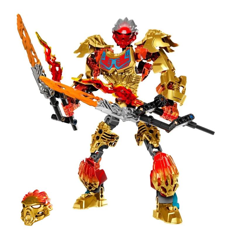 Neue Bionicle Kreatur Meister der Goldenen Maske Bausteine Feuer Uniter Tahu Kombinierter Roboter Mech Steine Spielzeug Für Jungen Geschenke