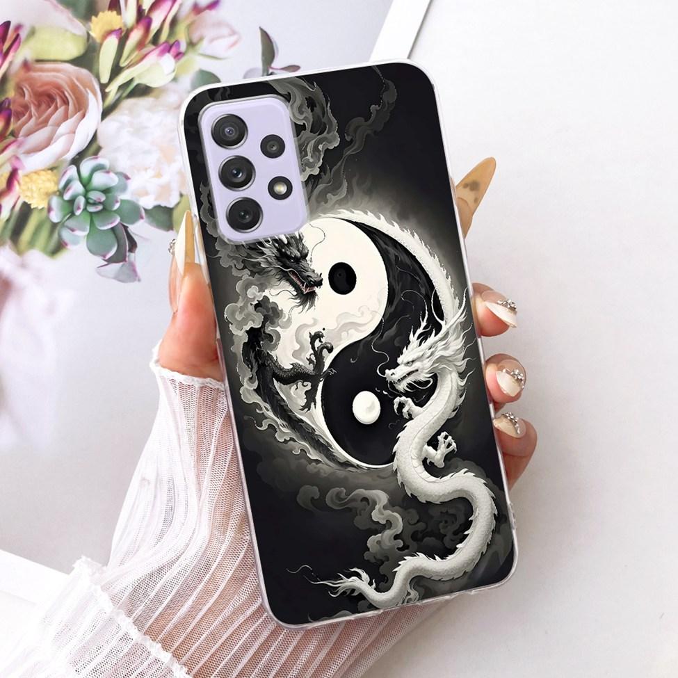 Transparent For Samsung Galaxy A72 4G Case Cute Fashion Flowers Funny Painted Casing For Samsung A72 4G SM-A725M SM-A725F Cover