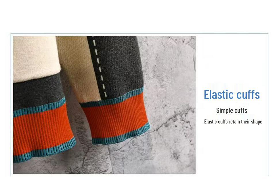 Men's Trendy Color Block V-neck Knit Cardigan - Korean Style Autumn/Winter Sweater Coat