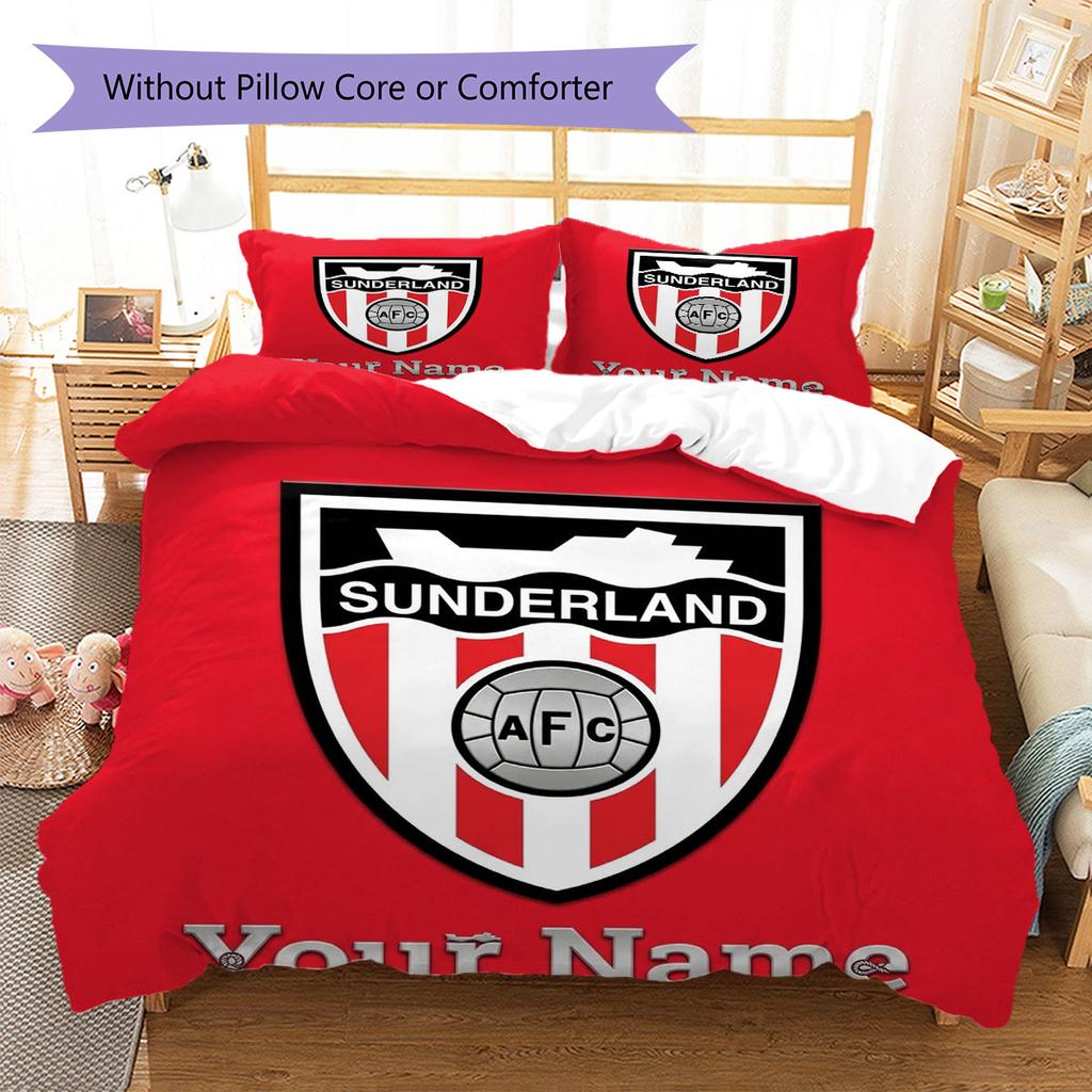 Sunderland A.F Custom Name Pattern Bedding,Quilt Set Quilt Cover Pillowcase Home Birthday Gift(1 * duvet cover + 2 * pillowcase, without core)