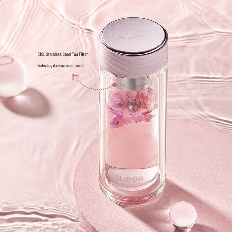 Supor Insulated Double-Layer Glass Tea Infuser Cup