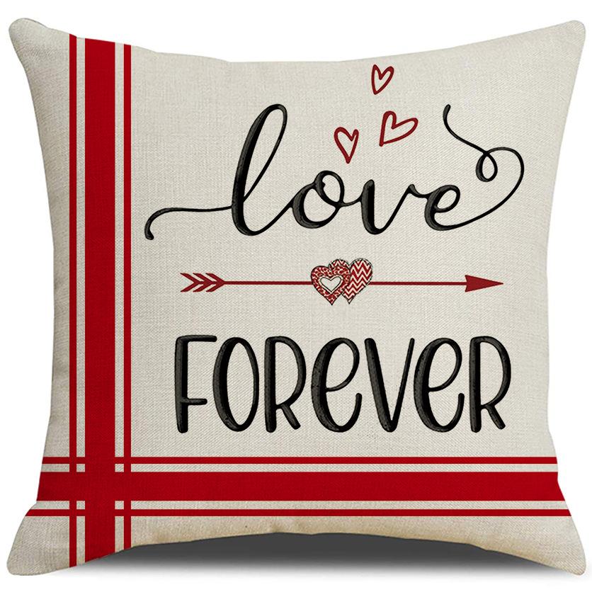 Valentine's Day Pillowcase New Black and White Plaid Love Villain Cushion Pillowcase Home Sofa Pillowcase