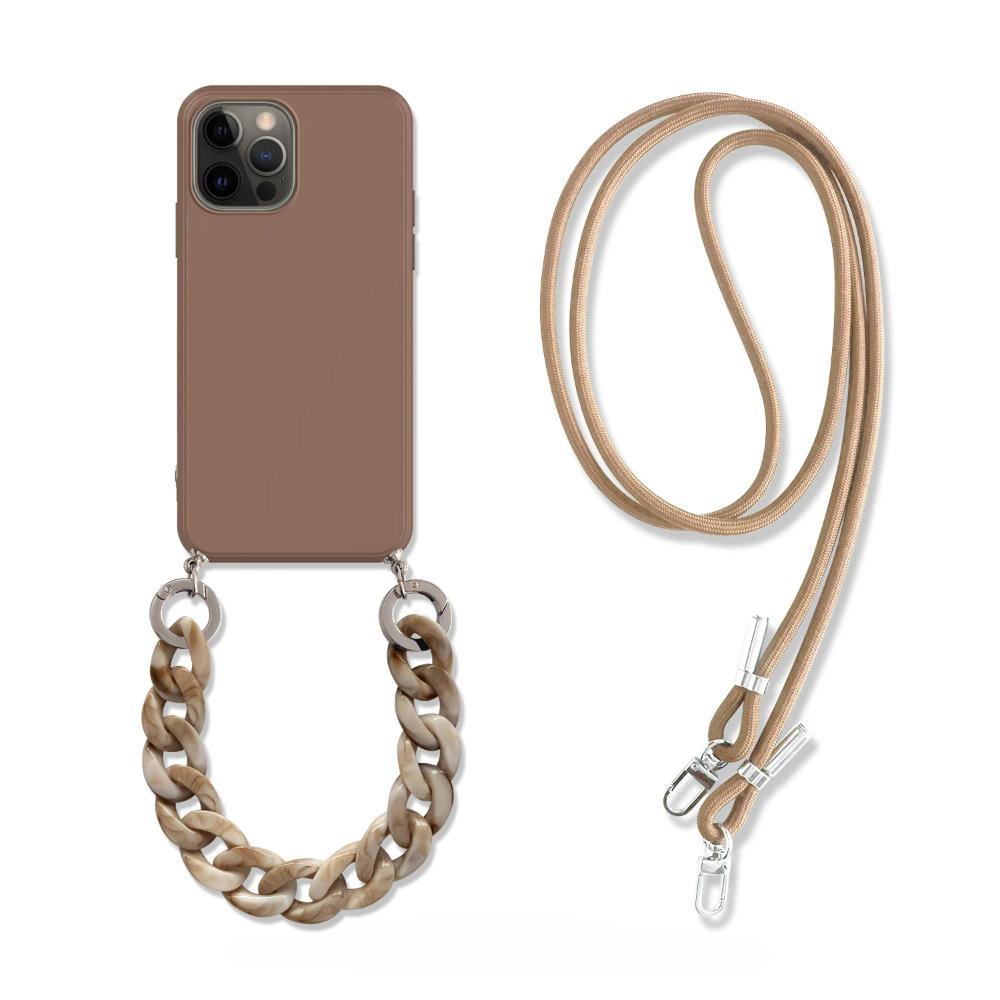 INS Crossbody Lanyard Necklace Marble Chain Silicone Case for Iphone 16 15 14 Plus 13 12 Mini 11 Pro XS Max XR X 8 7 Plus Cover