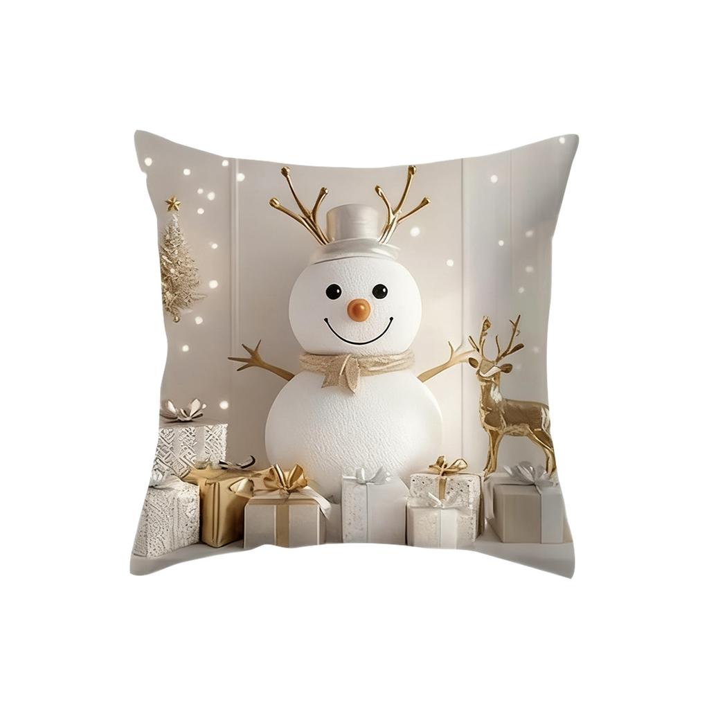 Christmas Gold Print Decorative Pillow 17.71 X 17.71 Inches Christmas Pillow Cover