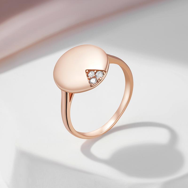 Ring im russischen Stil, roségoldfarben, reiner glatter Kreis für Damen, natürlicher Zirkon, Brautgeschenk, Ewigkeitsliebe-Schmuck