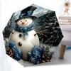 1 Stück Winter-Schneemann Automatischer Faltregenschirm, Stabiler und Langlebiger Automatischer Faltregenschirm mit 8 Speichen, Praktisch für den Außenbereich159