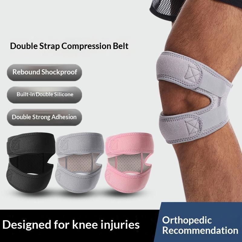 Lightweight Breathable Knee Patella Support Adjustable Dual Strap Silicone Pad for Travel Walking Daily Joint Care