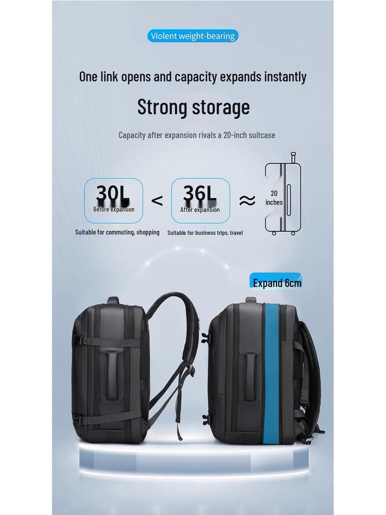 Men's Large Capacity Expandable Backpack for Casual Outings, Hiking, and Short Trips