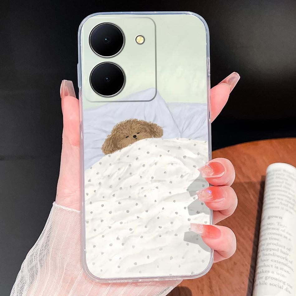 Phone Case For Vivo Y100i Y200i Y300i Y500i 5G Vintage Angel Soft Transparent Silicone High Quality Shockproof Funda