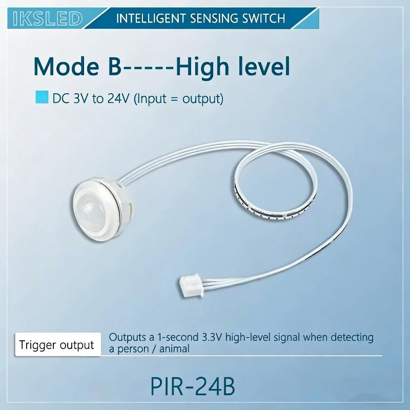 

1 Set Led Human Body Infrared Pir Sensor Switch 12V/24V With 1-Second Low-Level 3.3V High-Level Serial Signal Output A2