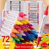 Marqueurs Acryliques Double Pointe 72 Couleurs pour Enfants - Pointe Souple pour Peinture, Graffiti et Effets Aquarelle