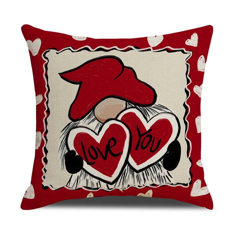 Cartoon Heart Series Patterns Throw Pillow Cover With Short Plush Print Living Room Sofa Decoration Cushion Cover Pillow Covers