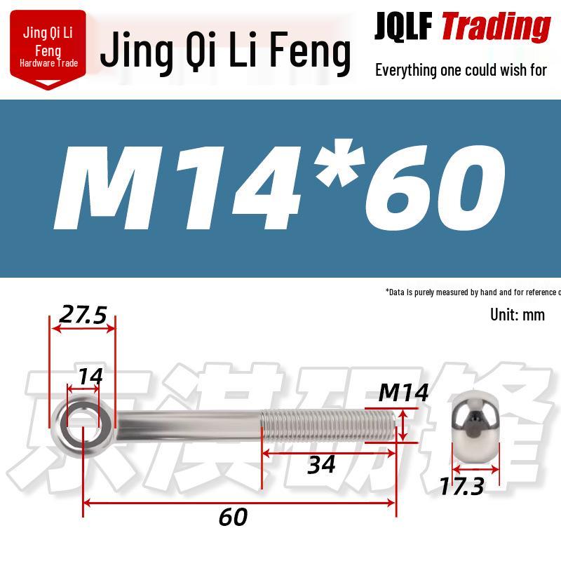 Stainless Steel GB798 Eye Bolt, Full Series M5-M16