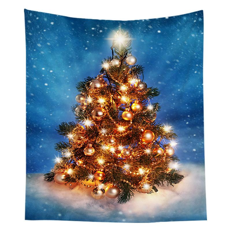 Nordic Christmas Tapestry Watercolor Christmas Tree Print Bedside Hanging Cloth Bedroom Background Cloth