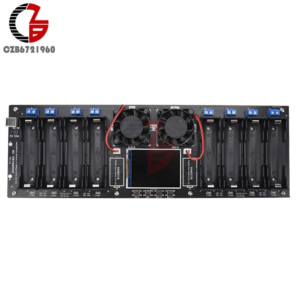 

8 Channel 18650 Battery Capacity Internal Resistance Tester Auto Charging/Discharging Module DC 5V DC 12-19V Battery Tester