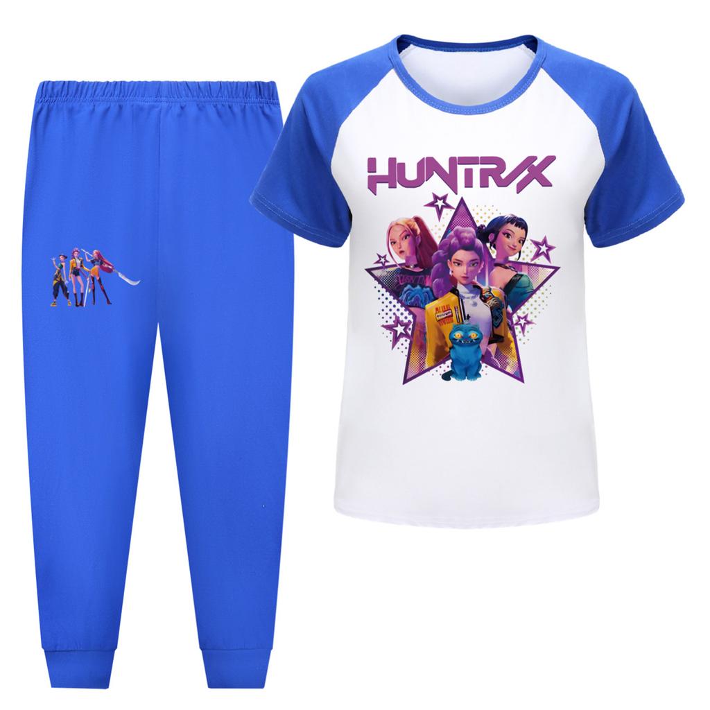 Children's Summer Sports T-shirt And Pants Two-piece Sportswear Set Short-sleeved Printed Clothing Suit