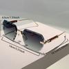 Oversized Rimless Sunglasses Men Fashion Gradient Multi-color Shades Women Trendy Luxury Brand Design Decor Sun Glasses