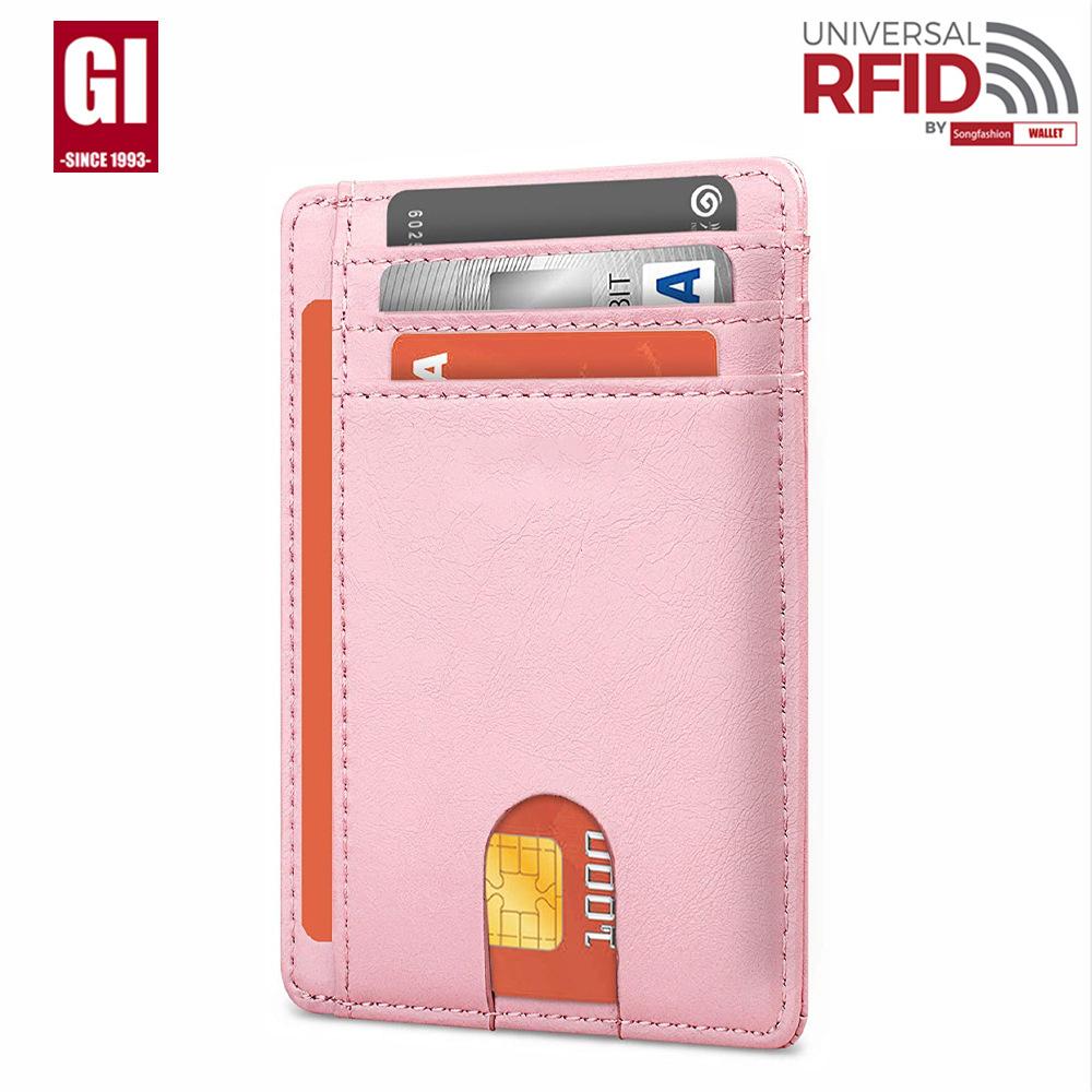 Card Bag Men's RFID Anti-theft Brush European and American Card Bag Men's  Card Holder
