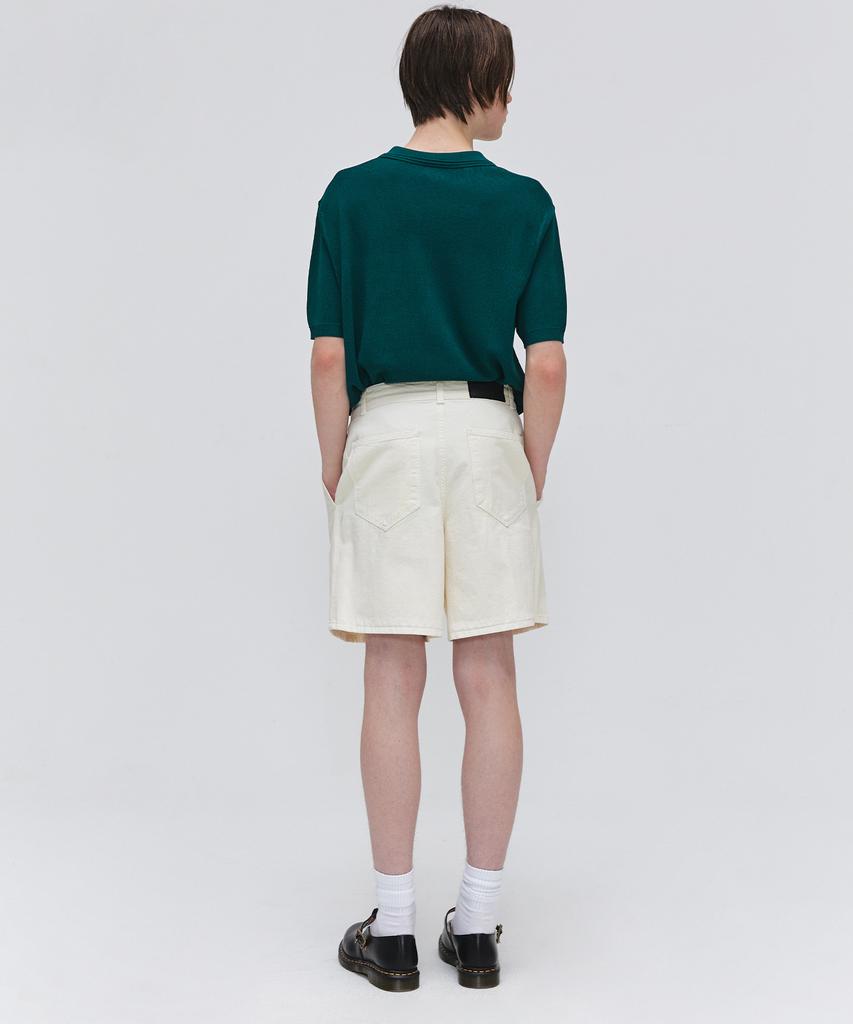EZIO Open Collar Half Knit_Peacock