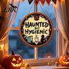 Gothic Style Home Decor Bathroom Halloween Hanging Ornaments, Creative Ghost Wooden Party Decoration Sign, Decorative Wall Sign for Restroom Wood Door