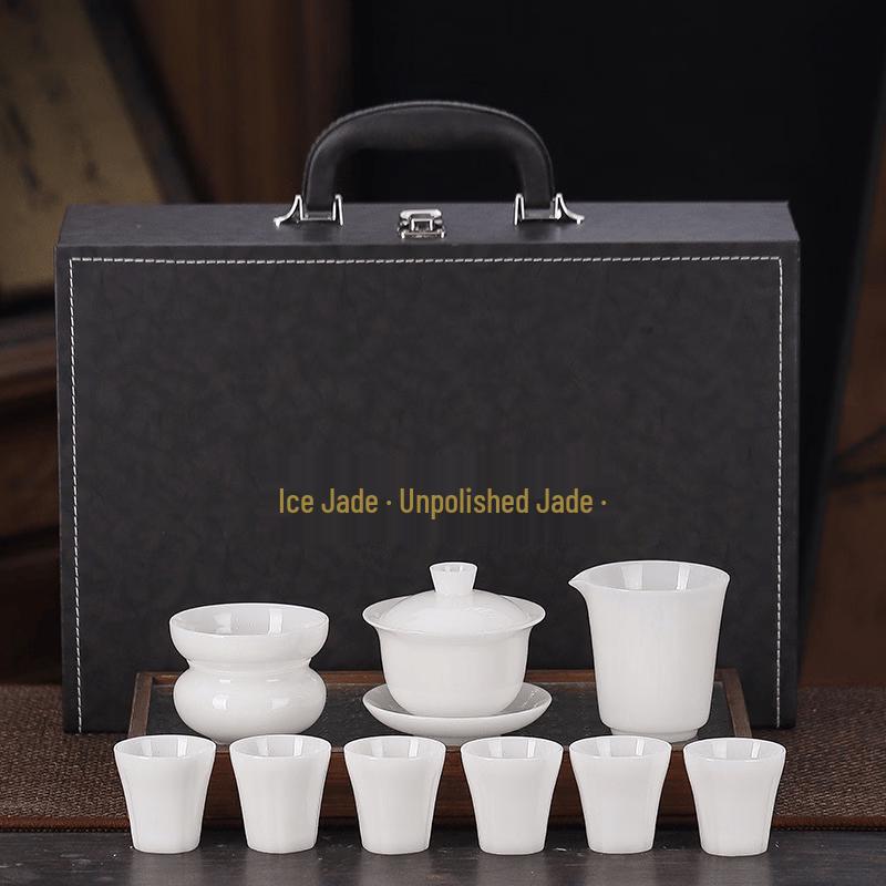 Ice Jade Porcelain Gongfu Tea Set