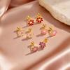 Colorful Flower Stud Earrings for Women Girls Stainless Steel Enamel Daisy Small Earrings Waterproof Trendy Jewelry Gifts