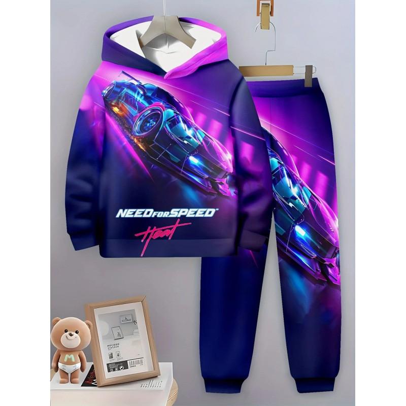 Fashion Skull 3D Print Hoodie Sweatpants Set Men