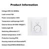 Floor Heating Room Thermostat AC220 Temperature Controller with 3 Meters Sensor
