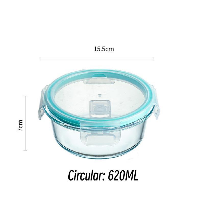 High Borosilicate Glass Lunch Box Portable Food Container Sealed Fresh-Keeping Box Microwave Oven Heating Freezer Food Bento Box