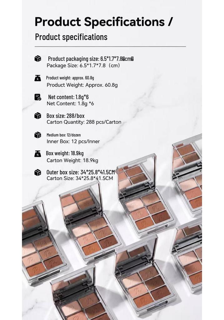 Matte Earth Tones Multi-use Eyeshadow & Contour Palette - Pigmented, No Fallout, Versatile Low Saturation Colors