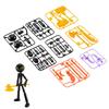 1 Set Novelty Action Figure Stickman Assembled Robot Movable 3d Printing Mannequin Multi-jointed Stickman Toy