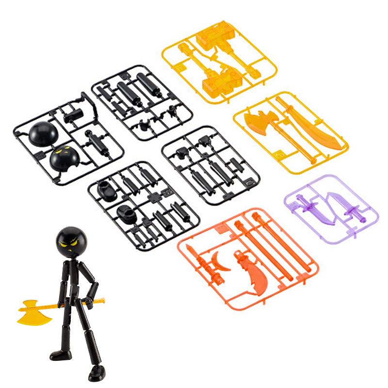 1 Set Novelty Action Figure Stickman Assembled Robot Movable 3d Printing Mannequin Multi-jointed Stickman Toy