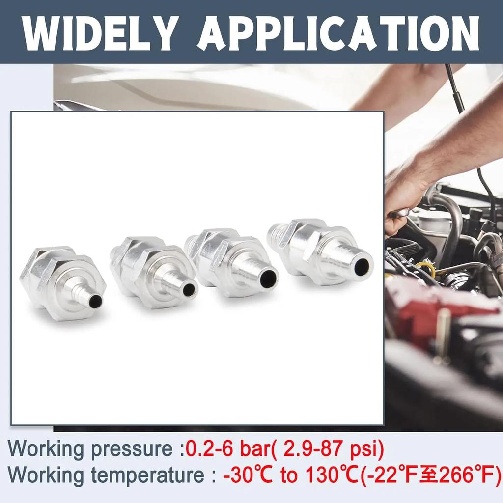 6 8 10 12 14 16mm Supapă de reținere unidirecțională Combustibil Apă Gaz Aer Vid Aliaj de aluminiu Linie de combustibil benzină motorină Apă Way