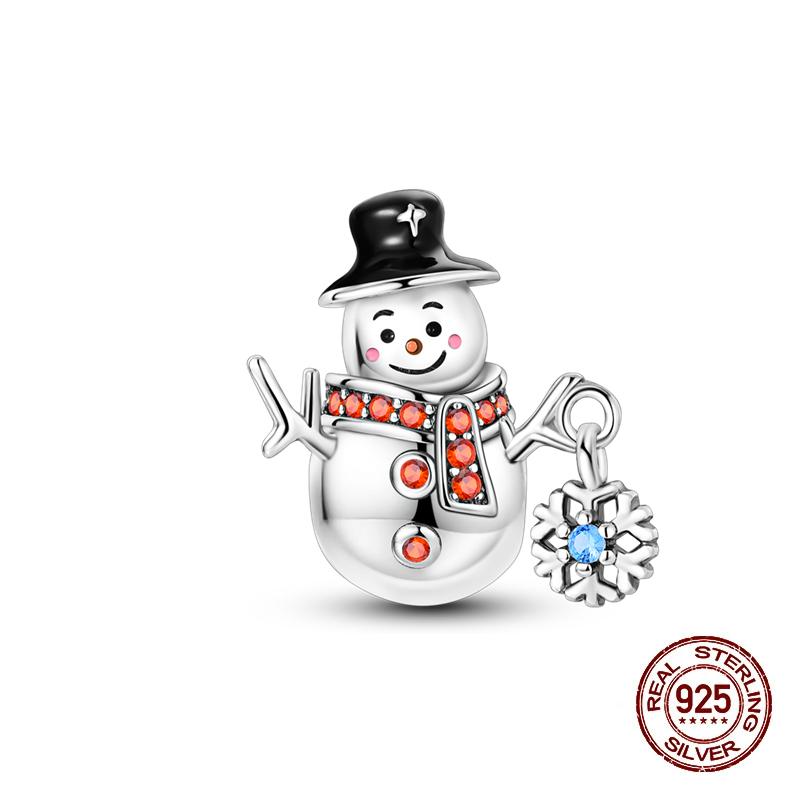 Winter Charms Copper Elk Bear Santa Claus Charms Beads Fit Original Bracelets For Women Diy Festival Jewelry Gifts