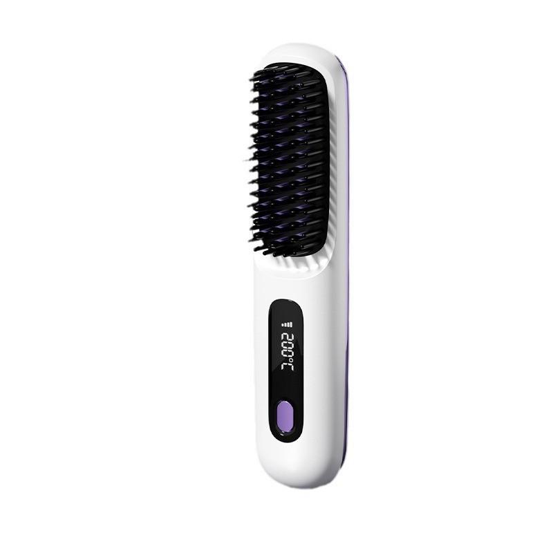 S7 Wireless Ceramic Heating Comb: Portable Negative Ion Electric Comb for Curling & Straightening.