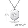 Vnox 60cm Stylish Dog Tag Pendant Neckalce for Men, Stainless Steel Geometric Box Chain Necklace, Birthday Graduate Father Gift