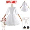 Forger Anya Spy×family Cosplay Costume White Dress Outfit Carnival Party Girl
