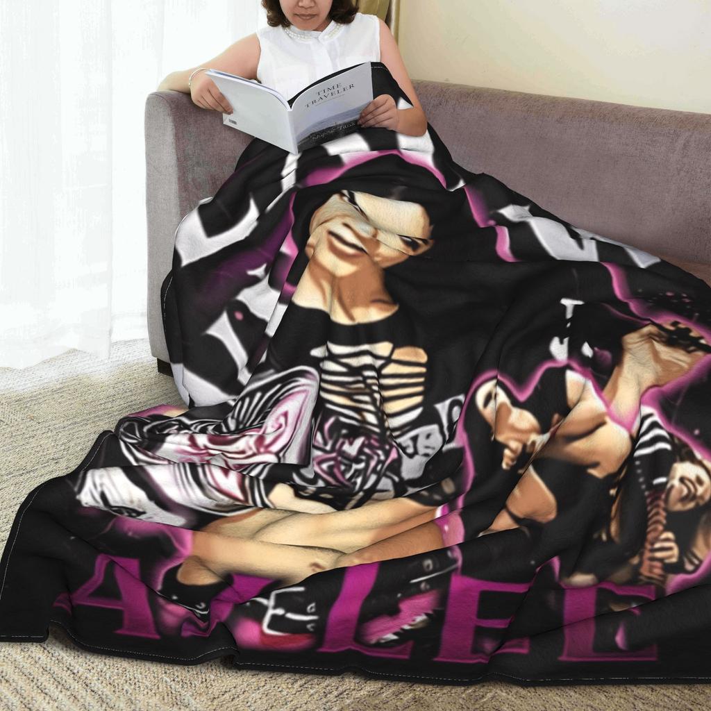 AJ Lee Wrestling Divas  Bedding Throws  Flannel Bedspread For Living Room Aesthetic Sofa Bed Cover